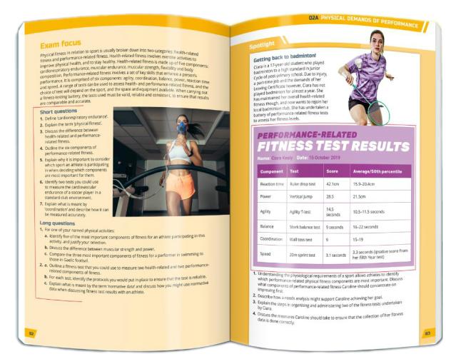 Peak Performance Leaving cert LC PE school book content from Folens