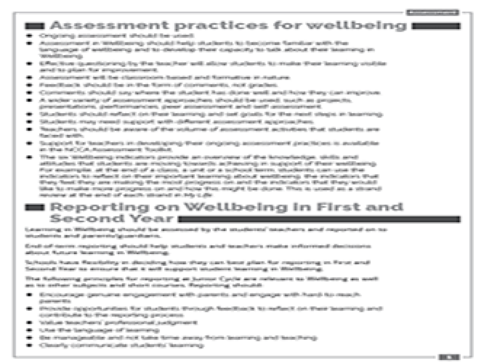 Assessment and reporting practices
