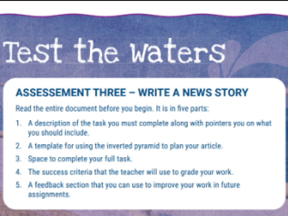 Assessment 3: News story